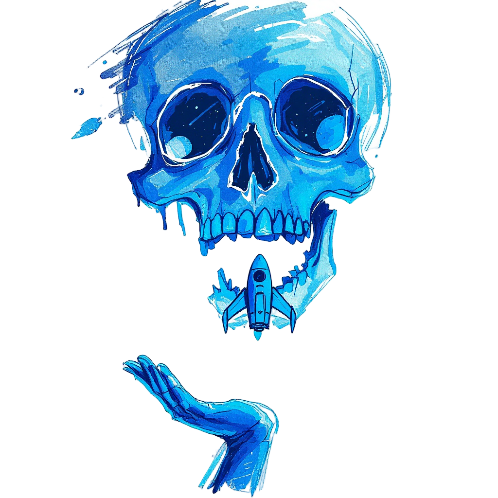 Blue Skull Rocket Launch