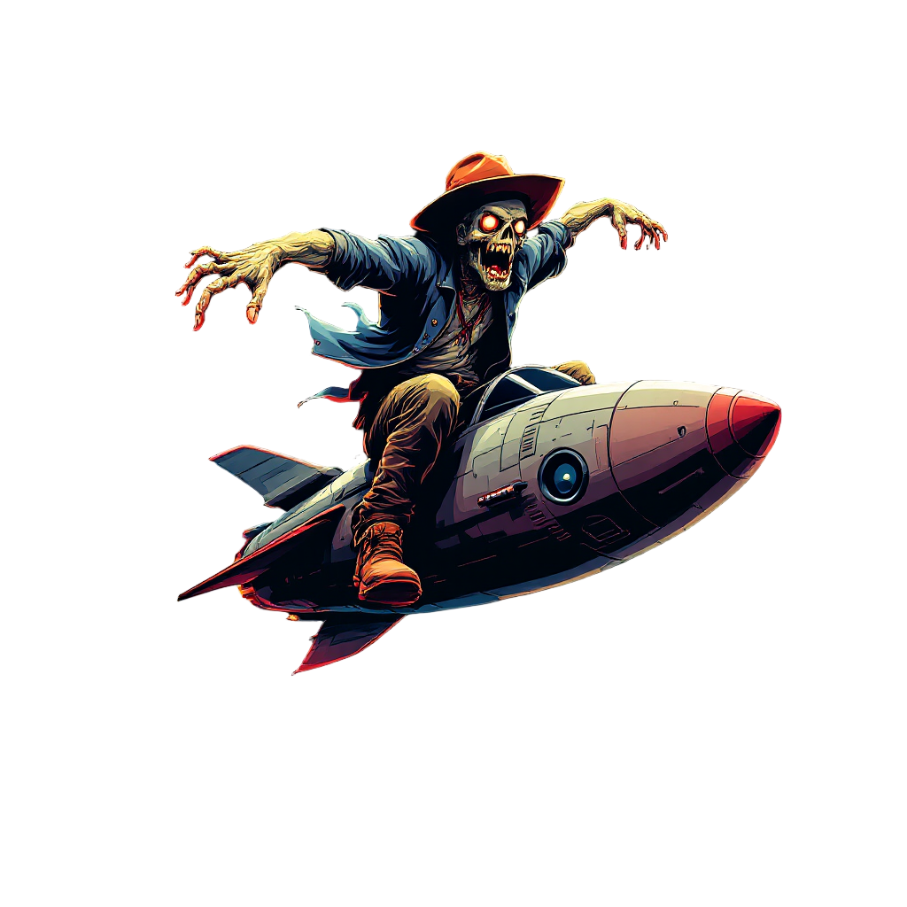 Skeleton Cowboy Rocket Ride